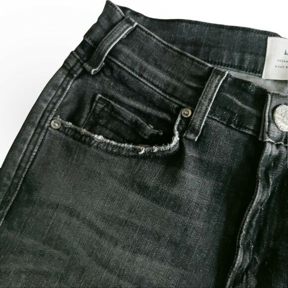 MCGUIRE Newton Crop Vintage skinny black distressed raw hem jeans Size 24 - Picture 3 of 8